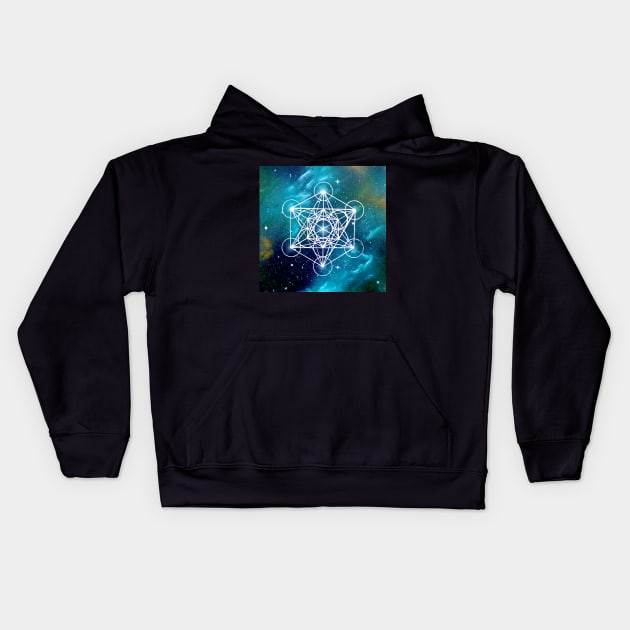 Galactic Sacred Geometry Kids Hoodie by AddisonK